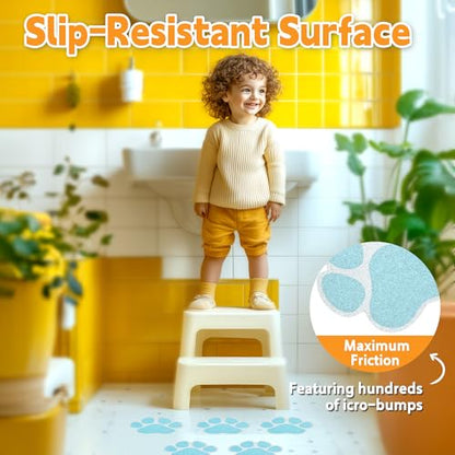 Secopad 20PCS Dog Paw Non Slip Bathtub Stickers with Scraper, Blue | Original Large Anti-Slip Decal, PEVA for Kids, Strong Adhesive, Easy to Use, For Bath Tubs, Showers & Stairs - color: Blue