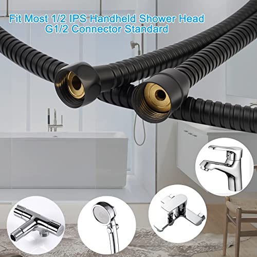 Hibbent All Metal Shower Hose, 59 Inch Stainless Steel Extra Long Shower Hose Replacement, Anti-Twist Flexible Bathroom Handheld Shower Head Hose Extension with Brass Insert & Nut, Oil Rubbed Bronze - color: Oil Rubbed Bronze, size: 59 Inch