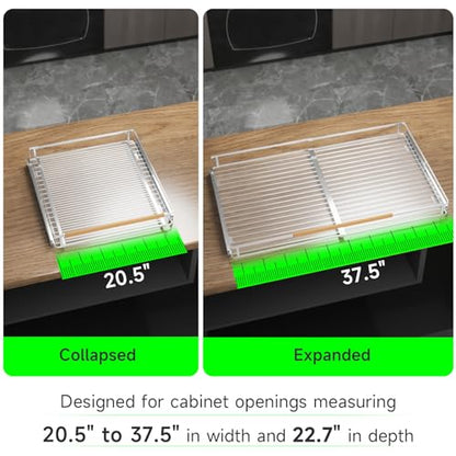 Expandable Pull-Out Cabinet Drawers, Slide-Out Shelves, X-Large 1 PK | Smooth Slide-Out Access, Adjustable Fit, Pull-Out Organization, Small Cabinet Use, Space-Saving - size: XL- (20.5"-37.5")W * 22.7"D