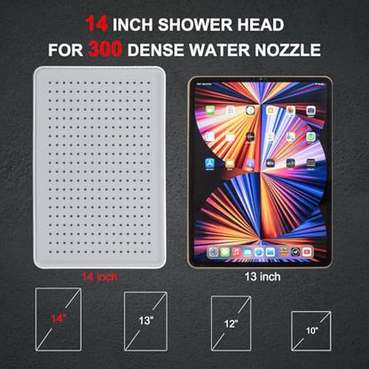 Rain Shower Head Combo-14''Rainfall ShowerHead,8 Modes Handheld with ON/OFF Pause Switch, Double High Pressure Shower heads with Hose,Adjustable and detachable for Couple and Kids - style: Contemporary