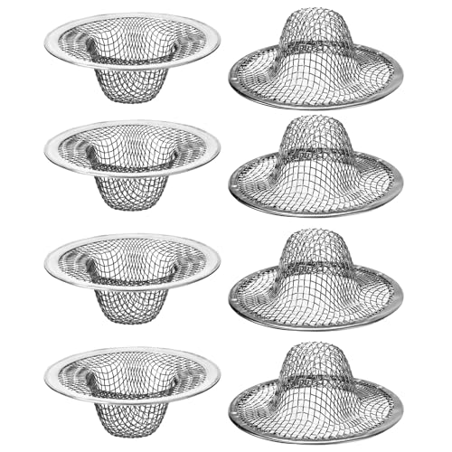 AHQiZFX 8 Pieces Mesh Sink Strainer, 2.12" Top / 1" Bathroom Stainless Steel Drain Filter Small Hair Basket Catcher Fits Most Kitchen Sinks Bathroom Sinks Shower Drains Floor Drain