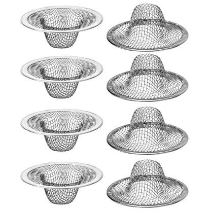 AHQiZFX 8 Pieces Mesh Sink Strainer, 2.12" Top / 1" Bathroom Stainless Steel Drain Filter Small Hair Basket Catcher Fits Most Kitchen Sinks Bathroom Sinks Shower Drains Floor Drain