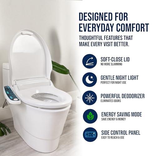 BidetMate 2000 Series Bidet Toilet Seat, Heated Water & Seat, Elongated | Unlimited Warm Water Wash, Air Dryer, Deodorizer, Self Cleaning Nozzle, Side Panel Controls, Fits Elongated Toilets - style: 2000 Series | Elongated | Side Panel
