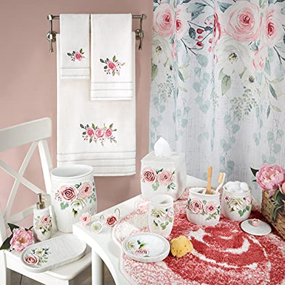 Avanti Linens - Fingertip Towel, 100% Soft & Absorbent Cotton Towel, Floral Home Decor (Spring Garden)