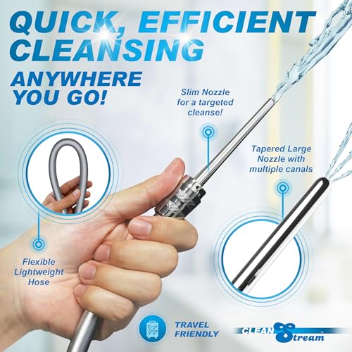 Cleanstream Shower Enema Set for Beginners, Men, Women,5 Piece Set, Grey. - color: Silver