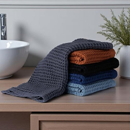 DEMMEX Organic Cotton Waffle Weave Turkish Bath Towel - Ultra Soft Lightweight Quick Dry, Oeko-Tex Certified, 100% Turkish Cotton (Crisp White, Large (60x30)) - color: Crisp White