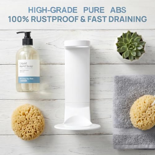 Single Bottle Wall Mount Bracket with Adhesive Pads - 11 Lbs Heavy Duty No Drill Soap Dispenser Holder for Bathroom & Kitchen - Rustproof, Floating Design for Shampoo/Lotion