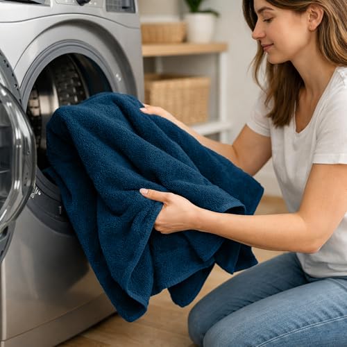 RIVERSIDE Pack of 2 Extra Large Bath Sheets 35 x 70 Inches, 100% Ring Spun Cotton, Hotel Quality, Oversized Bath Towels, Super Soft, Highly Absorbent & Quicker to Dry, Blue Opal - color: Blue Opal, size: Bath Sheets (PK 2)