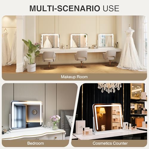 Lighted Makeup Mirror with Lights,Vanity Mirror with Lights, 21"×15.7" - size: 20.5"L x 15.7"W - Light Strip