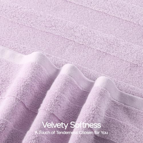 REDKISS Ultra Soft Viscose from Bamboo Bath Towels, 28 x 55 Inches, Purple | 2 Pack, Absorbent & Quick Drying, 50% Viscose from Bamboo, 50% Cotton, Luxury Towels for Bathroom Perfect for Daily Use - color: Purple