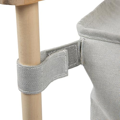 Household Essentials X-Frame Wood Laundry Hamper, Folding Wood Frame with Washable Gray Poly-Cotton Bag Large - color: Gray, style: Hamper