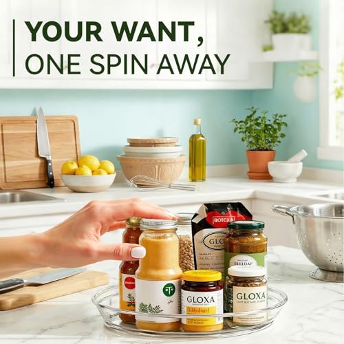 2 Pack Lazy Susan Turntable Organizer for Cabinet, 9.25'' Rotating Spice Rack Organization for Kitchen, Pantry, Bathroom, Vanity, Countertop, Medicine Storage, Seasoning Spice Organizer - size: 2 PACK 1-Tier