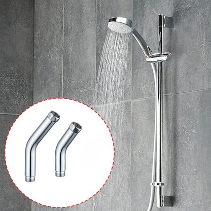 Universal Fit Handheld Shower Head Adapter, 45° Stainless Steel Polished Chrome Elbow Connector - Leak-Proof Shower Accessory