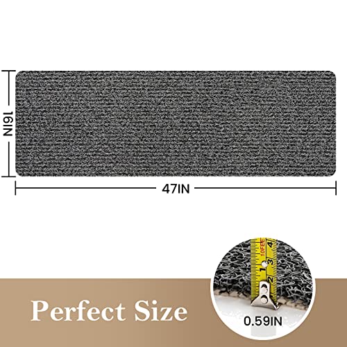 SoftDuo Shower Mat Bathtub Mat Non-Slip Soft Tub Mat | 47x16 inch,PVC Loofah Bath Mat with Drain for Tub and Bathroom,Quick Drying,Black - color: Black, size: 47" x 16" (Rectangular)