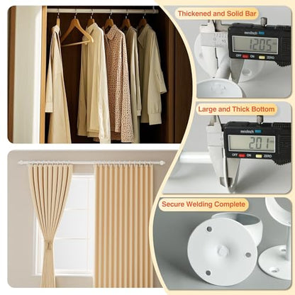 Alise Curtain Rod Holder Bracket 2''Dia,Closet Rod Holders Wall Mount,4Pcs | Ceiling Mounted Curtain Rod Flange Brackets,Ceiling Curtain Rod Brackets for Bathroom Curtain,Stainless Steel White Finish - color: White Finish, size: 51mm/2-Inch Dia.