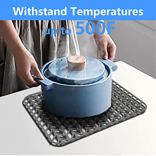 Sink Protectors for Kitchen Sink16.2"x 12.5"Center Silicone Sink Mat | Various sizes and styles,Protector for sinks and dish,Withstand to 500F,Food-grade silicone.Non-slip and raised feet - size: 16.4"x12.5"