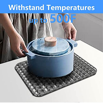 Sink Protectors for Kitchen Sink16.2"x 12.5"Center Silicone Sink Mat | Various sizes and styles,Protector for sinks and dish,Withstand to 500F,Food-grade silicone.Non-slip and raised feet - size: 16.4"x12.5"