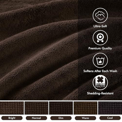 Madison Park 800GSM 100% Cotton Bathroom Bath Towel Set of 8, Brown | Long Staple, Highly Absorbent, Durable Hotel Spa Quality, Quick Dry, Double Stitched Hems, Lint Reducing, OEKO-TEX Certified - color: Brown, size: Multi-Sizes