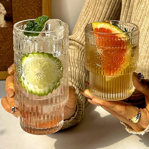 Glass Toothbrush Holders for Bathrooms, 10 oz Clear Tooth Brushing Dispenser, Small Tooth Brush Organizer for Vanity Countertop, Toothpaste Storage Stand, Tumbler Cup for Makeup Brushes