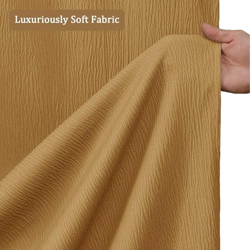 Aiyufeng 3D Textured Gold Shower Curtain for Bathroom, Fabric Shower Curtain Soft Cloth & Hotel Spa Quality, Luxury Boho Bathroom Curtains, Machine Washable, Gold, 72x72 Inches - color: Gold, size: 72"W x 72"L (Pack of 1)