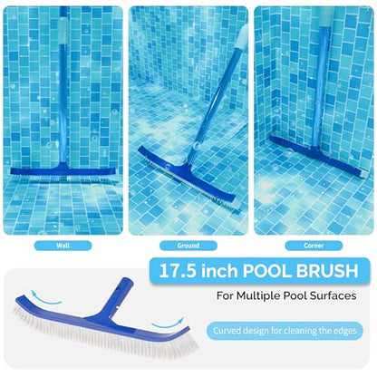 VINGLI 3-in-1 Pool Cleaning Kit for Above Ground&Inground Swimming Pools | Pool Maintenance Tools, Pools Maintenance Equipment with Pool Net, Pool Brush and SPA Brush - size: Style 3 : 3 in 1