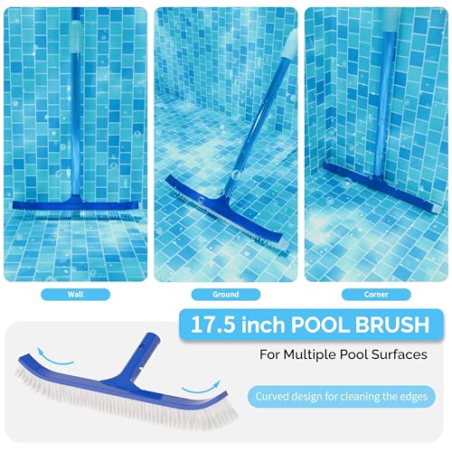 VINGLI 3-in-1 Pool Cleaning Kit for Inground&Above Ground Swimming Pools | Pool Maintenance Tools, Pools Maintenance Equipment with Pool Net, Pool Brush and 5 FT Telescopic Pole - size: Style 4 : 3 in 1