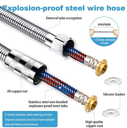 Shower Hose, 79 Inches Shower Hose Extra Long，Superior Shower Hose Attachment for Shower Head，Durability Brass/Copper Made Conncetors