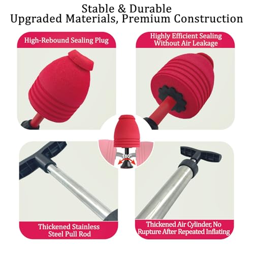 Toilet Plunger,Bathroom Plunger, High Pressure Toilet Auger,Powerful Air Drain Unclogger and Toilet Clog Remover, Toilet Plunger for Sinks and Clogged Pipes