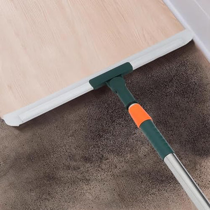 Silicone Squeegee for Window Cleaning and Shower Walls, 36cm Long Handle Water Scraper with Extendable Rod, Floor and Tile Scraper for Bathroom and Kitchen Use