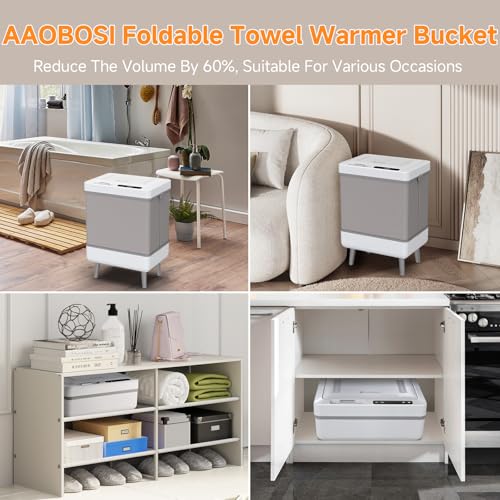 AAOBOSI Towel Warmer,4 in 1 Heating-Drying-Delaying-Foldable 35L Quick Heating Towel Warmers Portable Towel Heater Dryer for Bathrooms,Spas,12 Level Timer&Auto Shut Off,Great Gift for Loved Ones