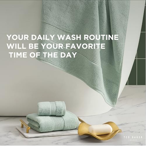 Ted Baker 2-Pack Hand Towel Set Cotton Highly Absorbent 18 x 28 Sage Green - color: Sage, size: Hand Towel Set - 2 Piece