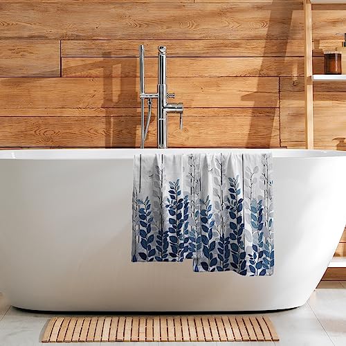 Giwawa Blue Eucalyptus Leaves Hand Towels Set of 2 Rustic Wood Soft Guest Bath Towel Kitchen Dish Towels Spa Home Bathroom Decorations - color: Blue Leaf Wood