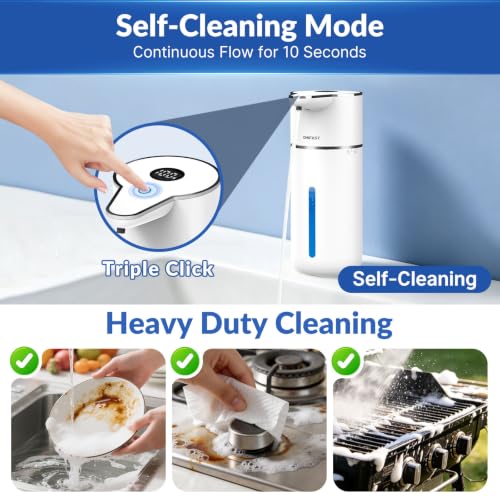 Automatic Liquid Soap Dispenser Touchless,6-Level Adjustable,USB Rechargeable Smart Soap Dispenser,16.9oz/500mL Compatible with Thick Thin Dish/Hand Soap for Bathroom Accessories Kitchen Sink-White - color: White