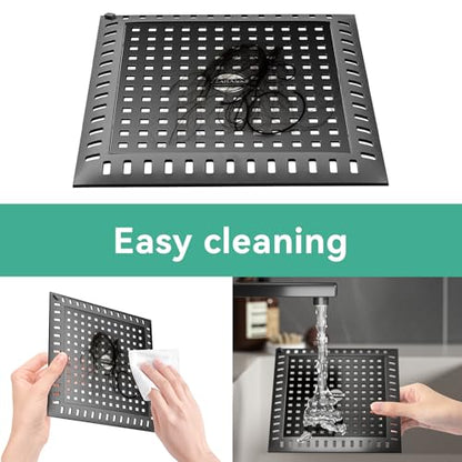 Drain Hair Catcher for Bathroom Sink,4.8" Stainless Steel and Silicone Shower Drain Covers Suitable for Drains and Bathroom Floors 2 Pack (2, Matte Black) - color: Matte Black