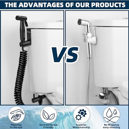 Handheld Bidet Sprayer for Toilet,Bidet Sprayer Holder,Hook Black | Bidet Sprayer Holder for Handheld Shower Wand, Diaper Sprayer,Stainless Steel Bidet Holder - color: Black