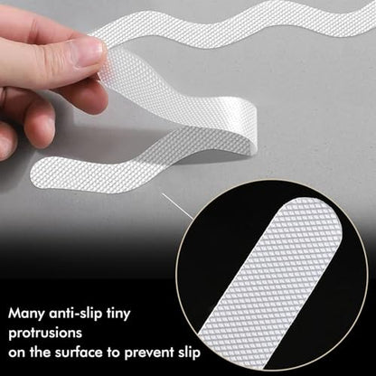 24 PCS Anti Slip Shower Stickers, Safety Bathtub Non Slip Strips, Adhesive Decals Anti Skid Tape with Scraper for Tub, Shower, Steps, Floor, Stairs - color: Clear
