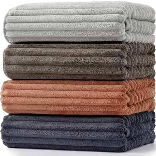 4 Pcs Extra Large Bath Towel 40x80'',Neutral Earth Styles - color: Neutral Earth Styles