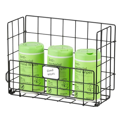 IRIS USA Over The Door Organizer, 3 Pack, Hanging or Wall Mount Wire Basket | Spice Rack Bathroom Cabinet Closet Laundry Pantry Door Organizer, Wall Baskets, Durable Easy Assembly - style: Hanging Basket - 3 Pack