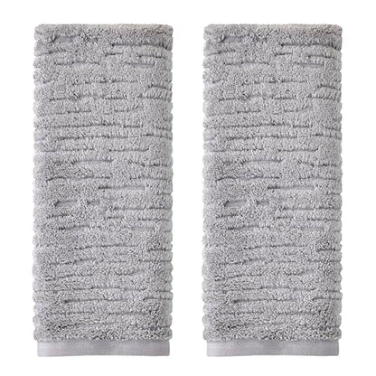 SKL Home CloudSoft Cotton Luxury Hand Towel 2pc Set for Bath/Kitchen/Bar & Gift, Gray - color: Gray, style: Hand Towels (Set of 2)