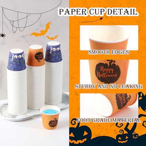 Tamone 300 Pack Halloween Cups 3 oz Bathroom Cups, Small Mouthwash Cups, 3 oz Paper Cups Disposable,3oz Orange Paper Cups for Party, Picnic, BBQ, Travel, Home and Event - color: Orange