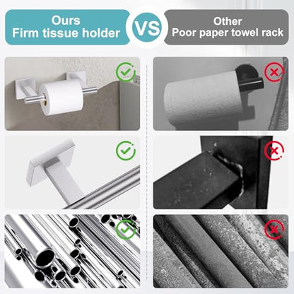 10 Pieces Brushed Nickel Towel Bar Set, Double Dase Toilet Paper Holder Bathroom Hardware Set, 23.6 Inch Stainless Steel Towel Rack for Bathroom Wall Mounted - color: Brushed Nickel, size: 10pieces B