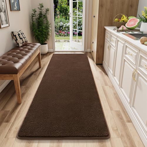 AROGAN 2x6 Runner Rug for Hallway, Long Runner Rugs Non Slip, Coffee | Soft Washable Memory Foam Carpet for Bedroom, Non Slip Backing Runners Rug for Hallways, Kitchen, Bathroom, Entryway Home - color: Brown, size: 2' x 6' (Runner)