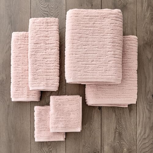 SKL Home CloudSoft 100% Cotton Luxury 2-Piece Hand Towel Set, 600 GSM, Ultra Plush & Absorbent, Blush Pink - color: Blush Pink, style: Hand Towels (Set of 2)