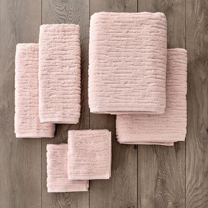 SKL Home CloudSoft 100% Cotton Luxury 2-Piece Hand Towel Set, 600 GSM, Ultra Plush & Absorbent, Blush Pink - color: Blush Pink, style: Hand Towels (Set of 2)