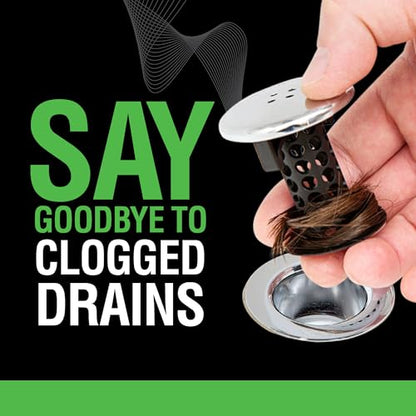 SinkShroom Chrome Edition Revolutionary Bathroom Sink Drain Protector Hair Catcher, Strainer, Snare, Black - color: Black