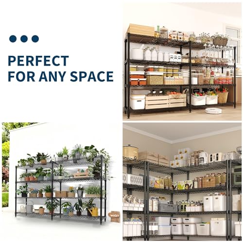 Garvee 70.8" W Storage Shelves Metal Shelving Unit Heavy Duty for Pantry - size: 4-Tier,70.8"W x 59.5"H x 15.8"D
