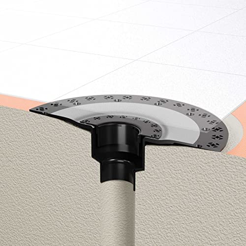 Shower Drain Kit 4 Inch Stainless Steel Grate with Vertical ABS 2 Inch Flange for Schluter Systems Kerdi Drain - Brushed Nickel | 4 Inch Square Shower Drains Compatible with Schluter Drains, Vertical ABS Shower Flange for Schluter-Kerdi System - color: Br