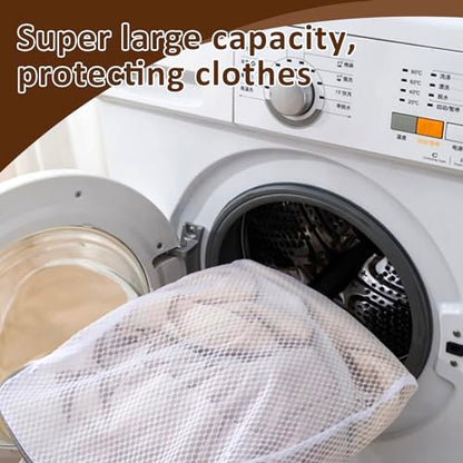 Hanging Washable Laundry Hamper | Over Door Mesh Laundry Bag with 2 Hooks, Tangle-Free Delicates Protector