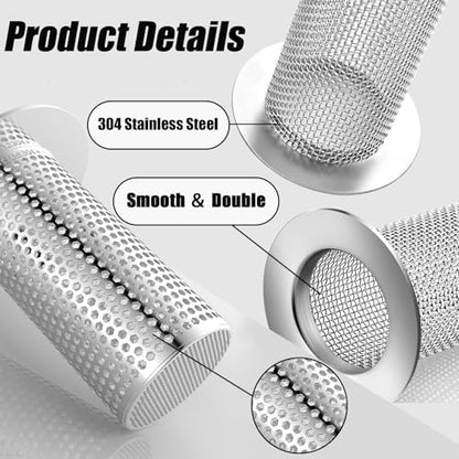 4 PCS Bathroom Sink Drain Strainers, Fit Hole Size from 1.25" to 2.17", Utility Recyclable Sink Strainer, Stainless Steel Sink Strainer for Bathroom Washbasin Bathtub Drain