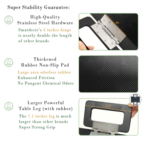Smatdecis Couch Arm Tray Table Sofa Arm Clip, Armrest Tray Table Suitable for Home Drinks/Fast Food/Fruit Etc, Large Size Multi-Function Black(Dual Phone/Tablet Holder) - color: Black, size: 13" x 9.4"(Upgrade)